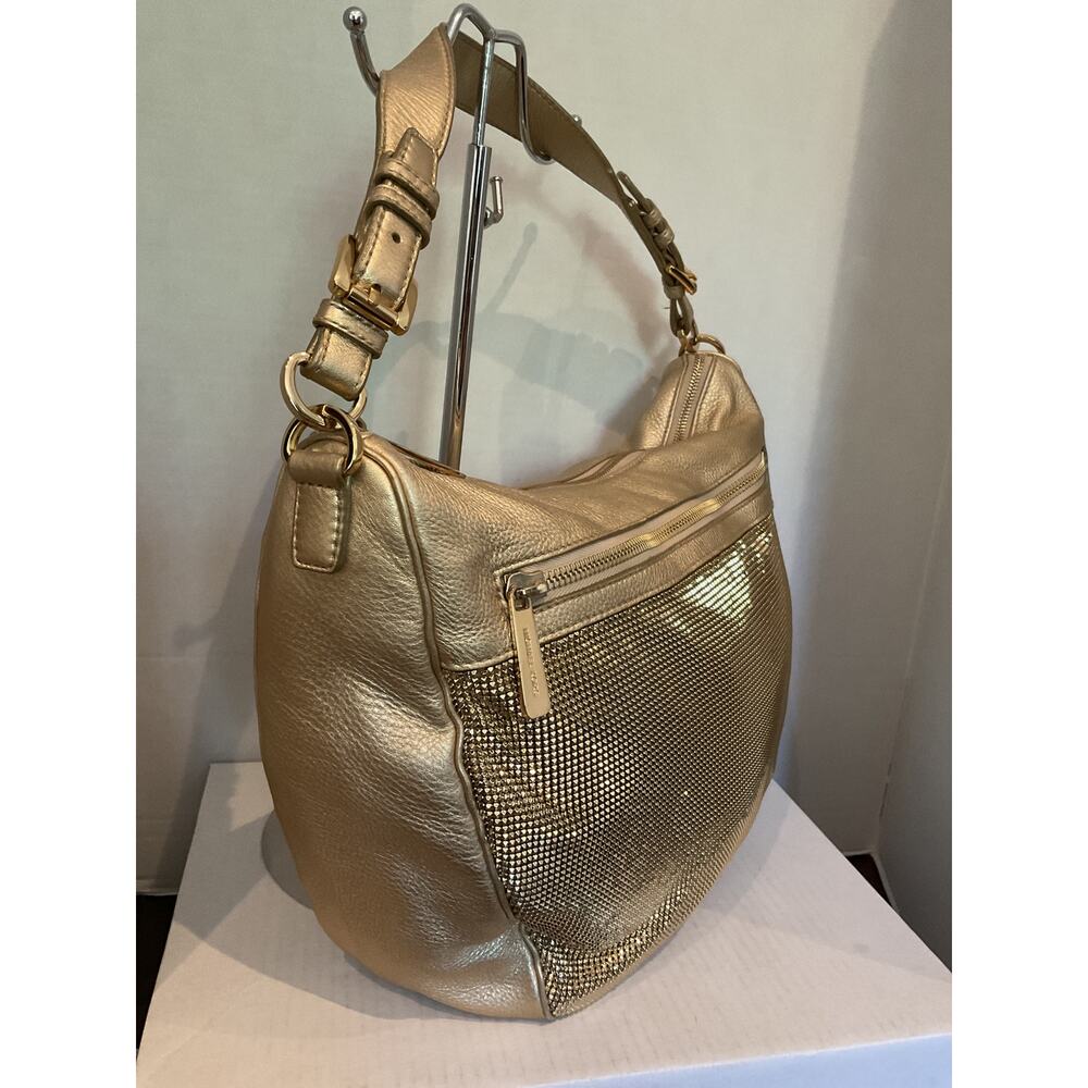 Michael Kors Large Gold Mess and Leather Hobo Shoulder Bag - Picture 9 of 12